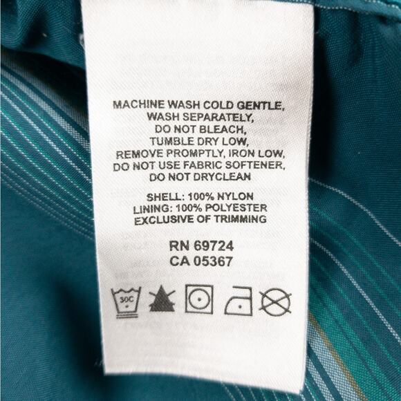 Columbia Fishing Shirt Men's Medium Vented Nylon Short Sleeve Green Striped Logo - Picture 8 of 11